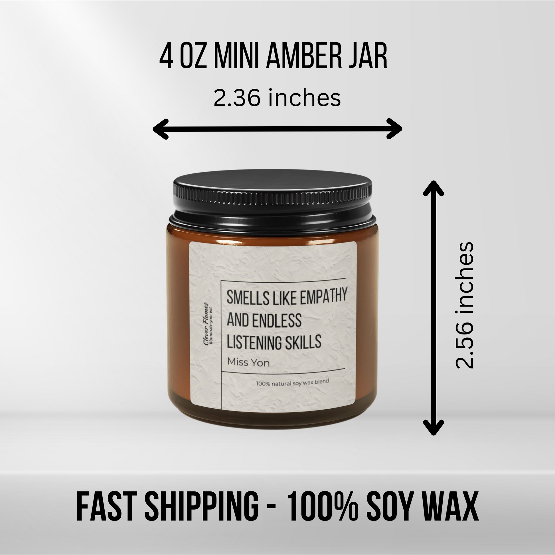 A 4 oz mini amber jar candle from Printify, labeled Smells Like Charting Past Your Shift, is shown with a black lid—perfect for nurse appreciation and burnout prevention. Funny Wound Care RN gift. 100% soy wax, ships fast.