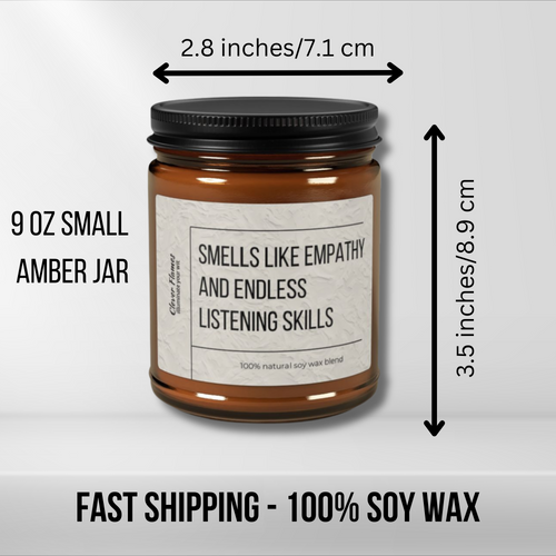 The Smells Like Charting Past Your Shift candle by Printify is a 9 oz amber jar, 100% soy wax, with a black lid. A funny nurse or wound care RN gift—measures 2.8 wide by 3.5 tall. Fast shipping, perfect for medical professionals!.